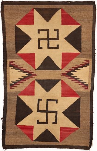 NATIVE AMERICAN NAVAJO RUG, WHIRLING