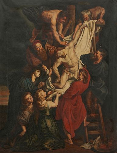 AFTER RUBENS O/C PAINTING, DESCENT FROM