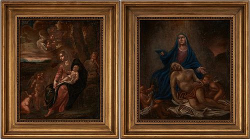 2 OLD MASTER STYLE RELIGIOUS PAINTINGS  387b7f