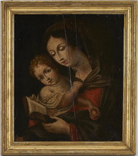 MADONNA AND CHILD O/B PAINTING,