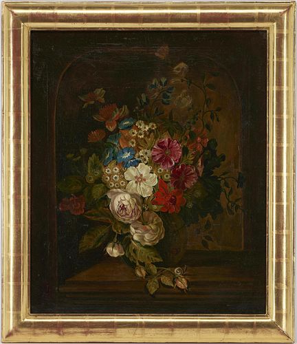 LILLY SPENCER O/C STILL LIFE WITH FLOWERSLilly