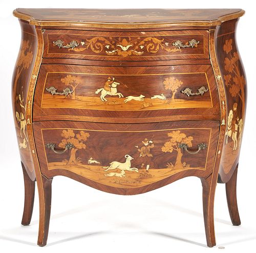 EUROPEAN MARQUETRY INLAID COMMODE 387bc4