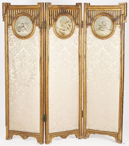 LOUIS XVI STYLE GILTWOOD SCREEN 387bde