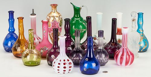 20 COLORED GLASS ITEMS    387c02