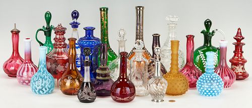 24 ASSORTED GLASS DECANTERS, LIQUEUR