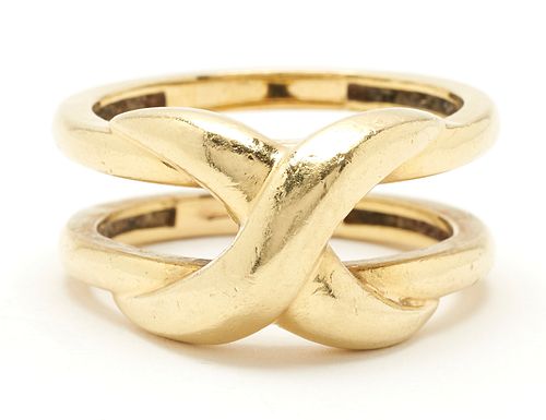 18K GOLD X RINGLadies 18K yellow 387c18