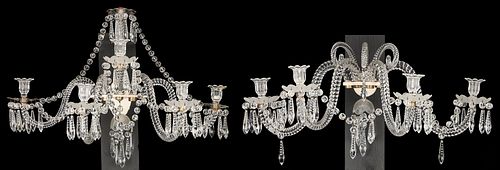 2 VENETIAN STYLE CUT CRYSTAL GIRANDOLESTwo 387c31