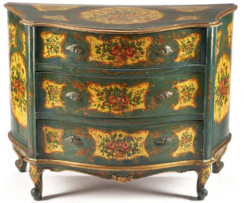 VENETIAN ROCOCO STYLE PAINTED COMMODEVenetian 387c3c