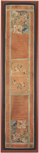 CHINESE QING EMBROIDERY PANEL,
