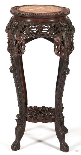 CHINESE CARVED STAND OR PEDESTAL