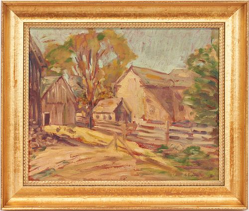 G SYMONS O B LANDSCAPE WITH BARNGeorge 387c7a