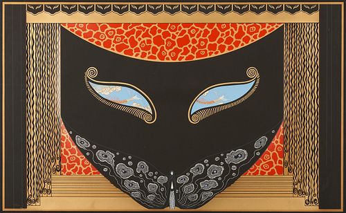 ERTE ART DECO SERIGRAPH EYES OF 387c9c