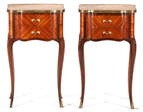 PR LOUIS XV STYLE MARQUETRY NIGHTSTANDS 387cae