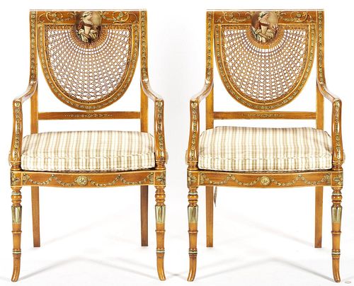 PAIR OF NEO-CLASSICAL STYLE PAINTED