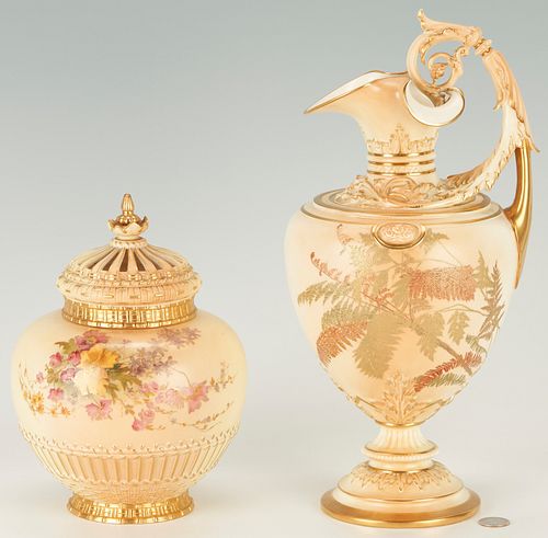 ROYAL WORCESTER PARCEL GILT POTPOURRI 387cbc