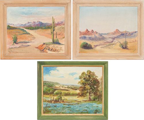 3 AMERICAN SCHOOL O B PAINTINGS  387cf4