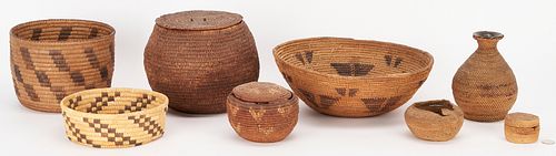 EIGHT NATIVE AMERICAN BASKETS  387cfa