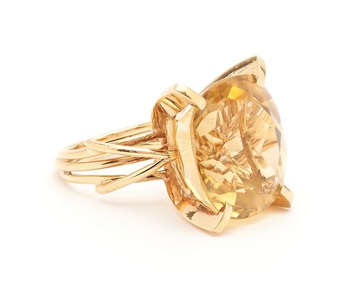 LADIES 14K CITRINE RINGLadies 14K