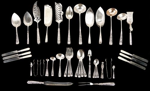 49 PCS VICTORIAN FLATWARE INCL. ASSYRIAN