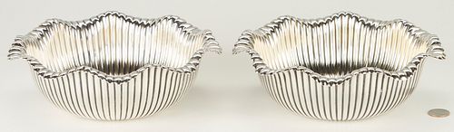 PAIR WHITING STERLING FLUTED BOWLSPair 387d77