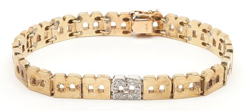 14K DIAMOND LETTER B BRACELETMens