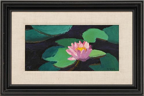 HAROLD KRAUS O/B PAINTING, WATER LILYHarold