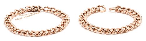 TWO (2) 9K ROSE GOLD BRACELETS1st