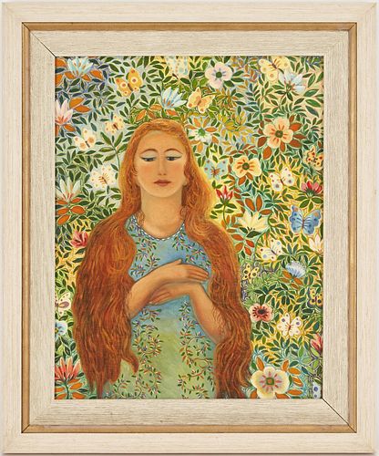 O/C PAINTING OF YOUNG WOMAN, ATTRIB.