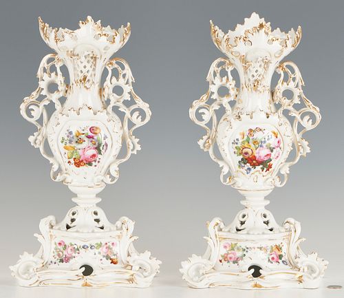 PAIR OF 19TH C OLD PARIS PORCELAIN 387e03