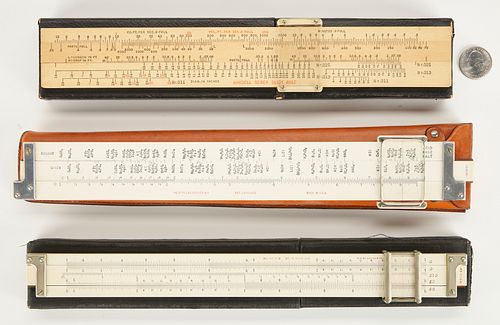 3 KEUFFEL & ESSER CO. SLIDE RULES, INCL.