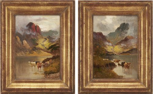 BRITISH SCHOOL 2 SMALL O C PAINTINGS 387eb2