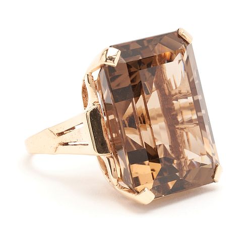 10K GOLD SMOKY QUARTZ RINGLadies 387ed0