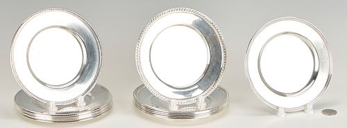 13 STERLING SILVER BREAD PLATES  387ee4