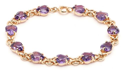 14K GOLD AMETHYST BRACELETLadies 387f09