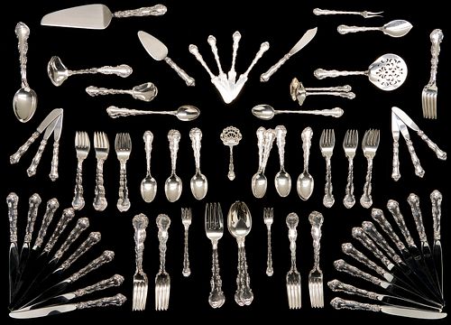 145 PCS GORHAM STRASBOURG STERLING FLATWARE145