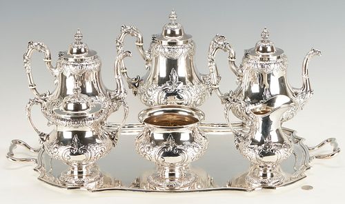 ALEXANDER MORIN COIN SILVER TEA SET,