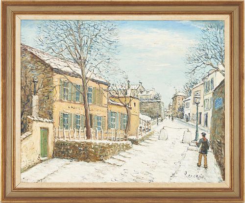 ALOIS LECOQUE O/C PAINTING, WINTER STREET