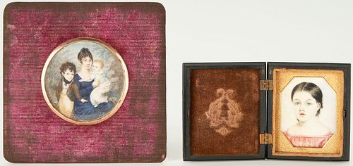 2 PORTRAIT MINIATURES OF CHILDREN,