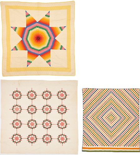 3 AMERICAN PIECED COTTON QUILTS1st 388050