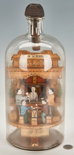 CARL WORNER FOLK ART BOTTLE SALOON 38805c