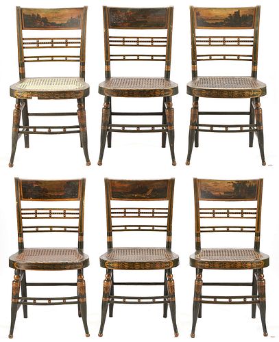 SET OF 6 AMERICAN FANCY PAINTED 388064