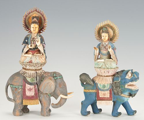 PAIR GHANDARA STYLE BODHISATTVA