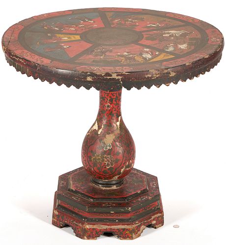 CHINESE QING RED LACQUER TABLEChinese