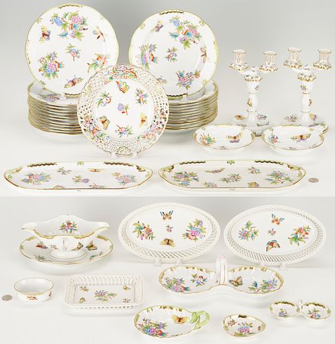 40 PCS. HEREND QUEEN VICTORIA DINNERWAREForty