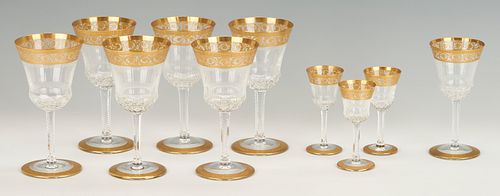 10 ST. LOUIS THISTLE CRYSTAL GLASSES,