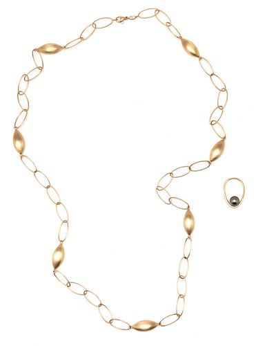 18K NECKLACE WITH DIAMOND & PEARL