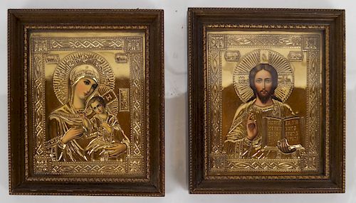 PAIR OF RUSSIAN-STYLE ICONSTwo