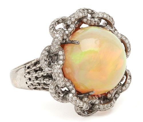 18K OPAL DIAMOND RINGLadies 18K 388133