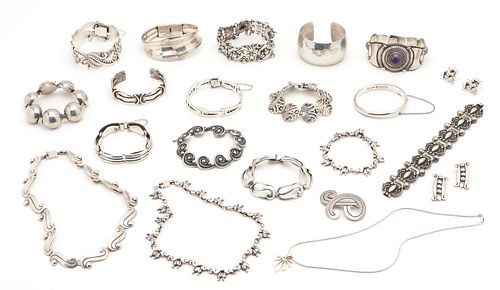 21 PCS. OF MEXICAN STERLING JEWELRY,