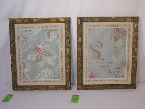 TWO FRAMED SCALAMANDRE ARCHIVAL 38818d